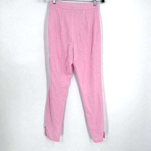 Tobi Women's Flat Front High Waisted Split Hem Stretch Skinny Pants Pink Size XS - Picture 6 of 11